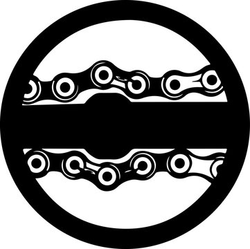 Vector bicycle chain icon in circle
