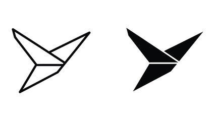Fototapeta premium two minimalist paper airplanes flying abstract vector illustration