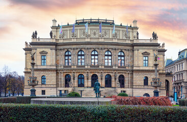 Obraz premium historic Rudolfinum in Prague, Czech Republic. The Czech Philharmonic Orchestra and Galerie Rudolfinum are based in the building.