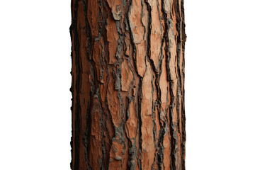 Naklejka premium Pine tree bark texture with rough wood pattern and peeling surface providing natural background element, transparent
