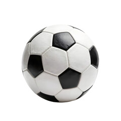 Fototapeta premium Traditional soccer ball with black pentagons and white hexagons isolated on white