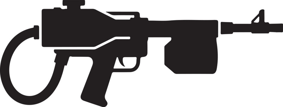 Black silhouette of a machine gun vector