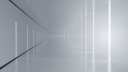 Fototapeta premium Abstract Futuristic empty floor and room Sci-Fi Corridor With light for showcase,room,interior,display products.Modern Future cement floor and wall background technology interior concept.3d render