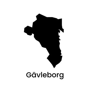 Gavleborg Sweden Region Silhouette Map Vector Illustration