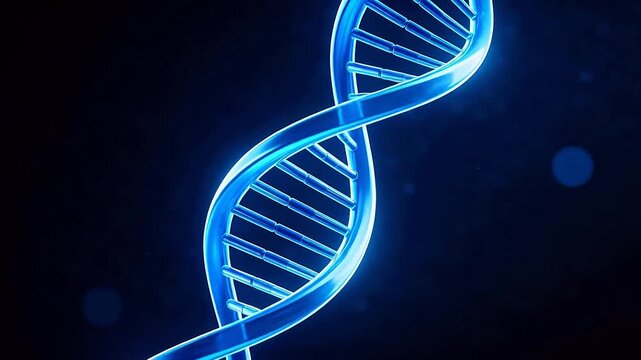 Blue DNA double helix structure