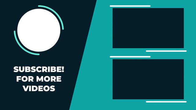 Dynamic visual template for a video, perfect for youTube end screens to encourage subscriptions and next video engagement, enhancing channel growth effectively