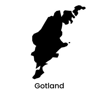 Gotland Map Silhouette Island Sweden Vector