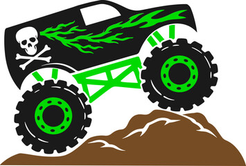 Monster Truck with Skull and Crossbones Svg © Joe