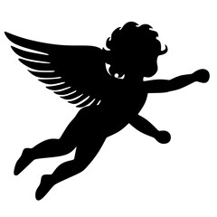 Fototapeta premium Flying Cupid Angel with Wings