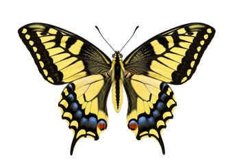 Naklejka premium Old world swallowtail butterfly isolated on white background