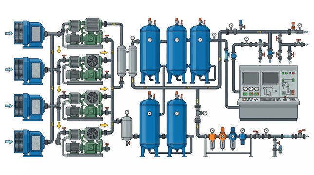 Industrial process control system diagram.