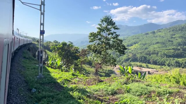 A view from outside the train on the way to Agartala from Haflong.