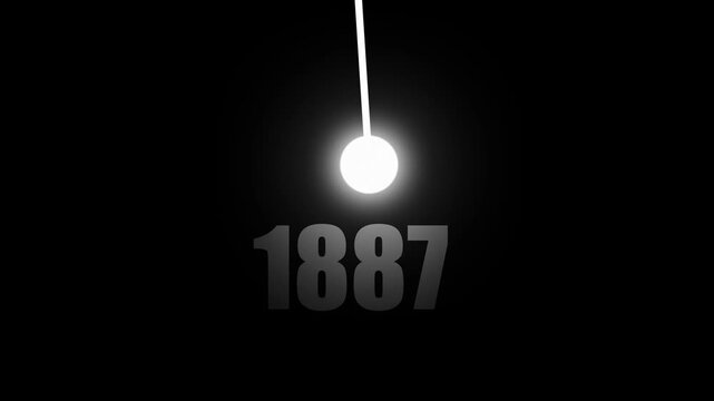 Bright Idea Lighting Up 1887 &ndash; Futuristic New Year Concept Symbolizing Innovation, Hope, Strategy and Forward Thinking Success