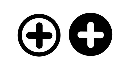 Obraz premium Add Plus Icon Set in Circle - Minimalist Vector Symbol.