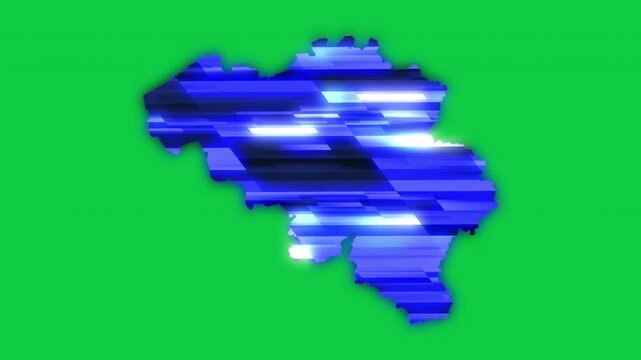 Belgium blue news headline effect map pop animation green background