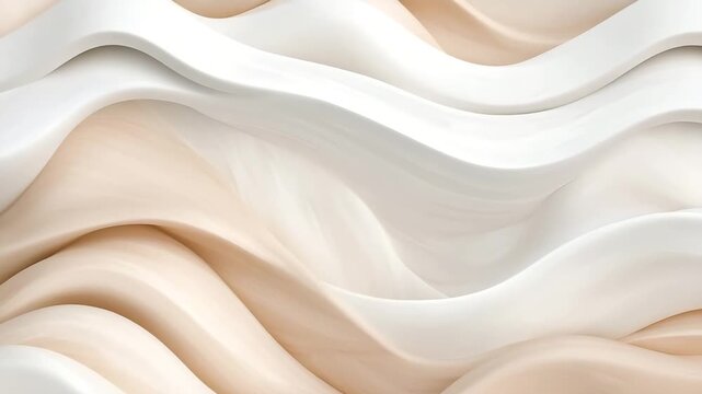 Soft waves of beige flow together in a continuous pattern. The shapes blend and change, creating an interesting visual experience for anyone looking to view the moving forms