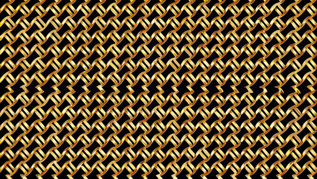 Intricate golden rope pattern against a dark contrasting background