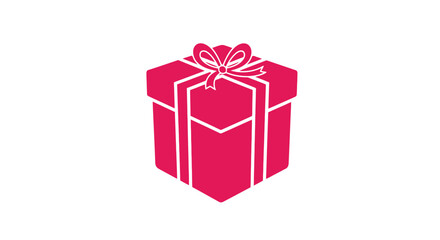 Fototapeta premium Pink gift box with white ribbon.