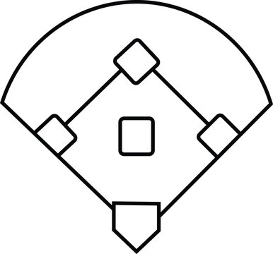 Baseball field layout diagram  infield and bases illustration  sports graphic  game strategy  baseball diamond  field markings