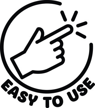 Easy to use icon with hand gesture