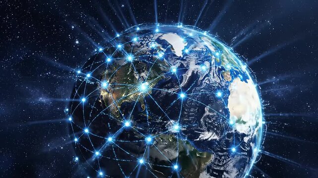 Earth from space with North America visible