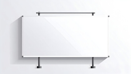 Obraz premium Blank white billboard for advertisement mockup on stand; empty signage template
