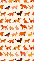 Obraz premium Animal Pattern on Beige Background