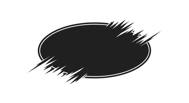 Black Oval Brush Stroke Effect.