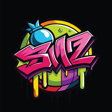 logo design  vector icon character illustration graffiti style bomb