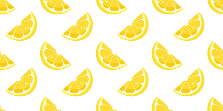 Lemon wedge seamless pattern for summer textile, wallpaper, wrapping paper and citrus kitchen decor
