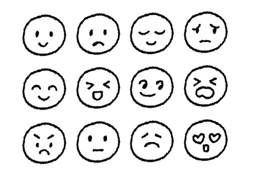 set of smiley faces