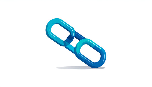 Blue chain link design in cartoon style on white background for digital use