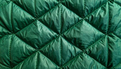Fototapeta premium Close-up of a Green Quilted Fabric Texture.