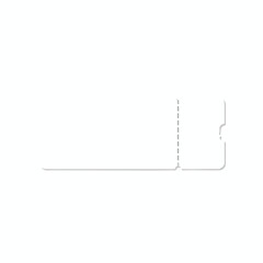 Naklejka premium Minimalist graphic of a torn ticket with perforated edge and rounded stub