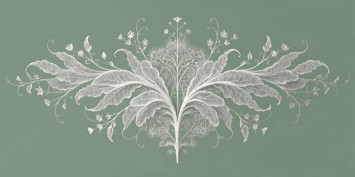 Antique Floral Line Art