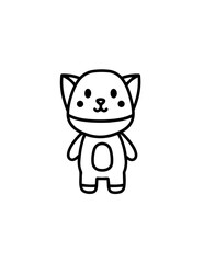 Obraz premium Cute cartoon cat character standing alone.