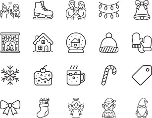 Fototapeta premium Christmas icons for web and mobile