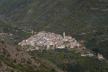 Fototapeta premium Montalto ancient village, Liguria region, Italy