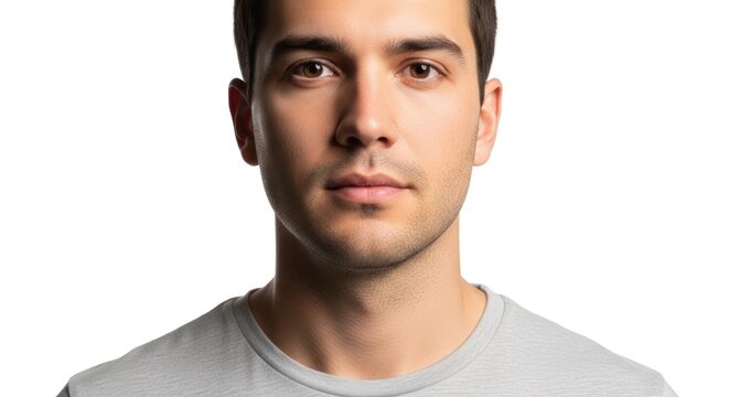 Young Adult Male Portrait on White.