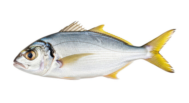 A sleek silver fish swimming gracefully in clear underwater surroundings isolated on transparent background