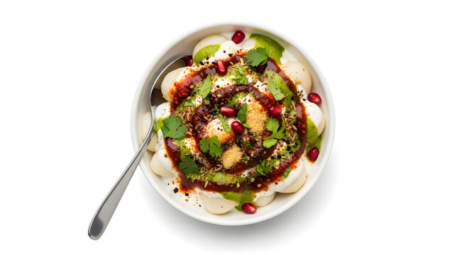 Authentic Dahi Bhalla Served with Yogurt in Small Bowl