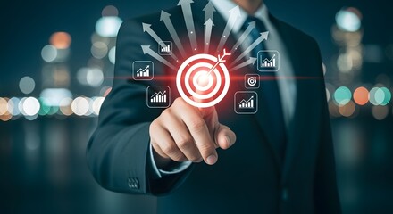 Fototapeta premium Cybersecurity Target and Data Analytics Interface—Secure Network Protection & Threat Monitoring Concept