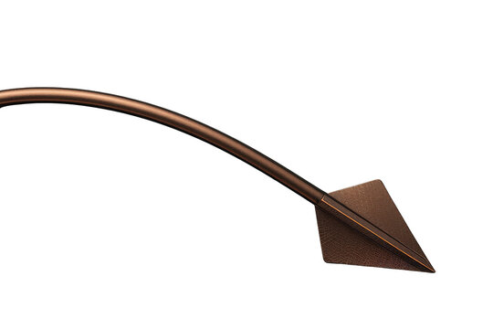 Brown metallic devil pitchfork or trident tail part for halloween, demon, hell, temptation concepts