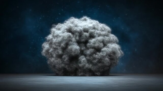 The Cloud Formation: Captivating image of a cloud with soft and fluffy texture, inviting to the curiosity of observing its complexity. 