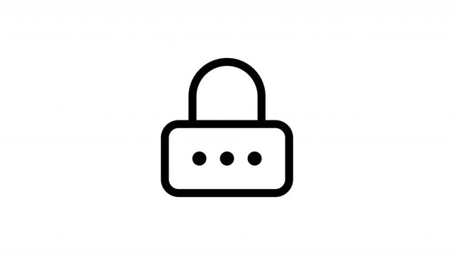 Animated lock icon video featuring a secure access symbol for privacy, authentication, data protection, and cybersecurity applications. Ideal for software interfaces, login systems, and UI motion grap