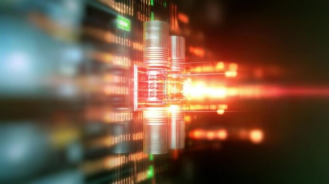 Digital Transformation: Intricate details of a cutting-edge processor and the vibrant glow of a digital network reveal the power and possibilities of modern technology.