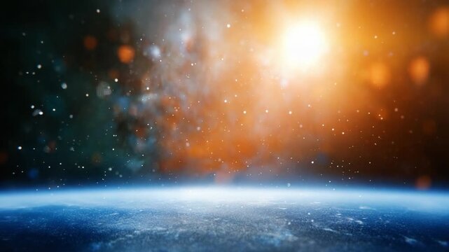 Cosmic Dawn: An awe-inspiring view of the cosmos, where the celestial dance of stars and nebulas paint a canvas of wonder, evoking the mystery and grandeur of the universe.
