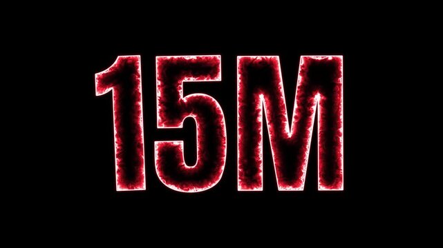 15M Milestone Achievement with Fiery Burning Text Effect