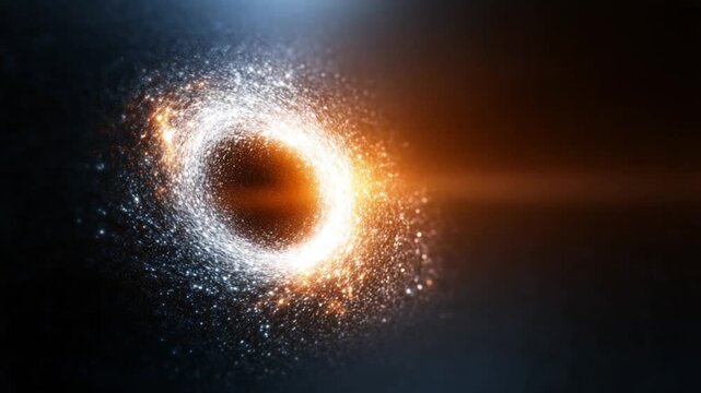 Abstract Cosmic Vortex: A mesmerizing cosmic vortex swirls in the vast expanse of space, captivating with its ethereal beauty and energy. The center glows.