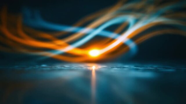 Energy Flow Visualization: Abstract composition showcasing vibrant energy trails, creating dynamic movement and futuristic visual. 
